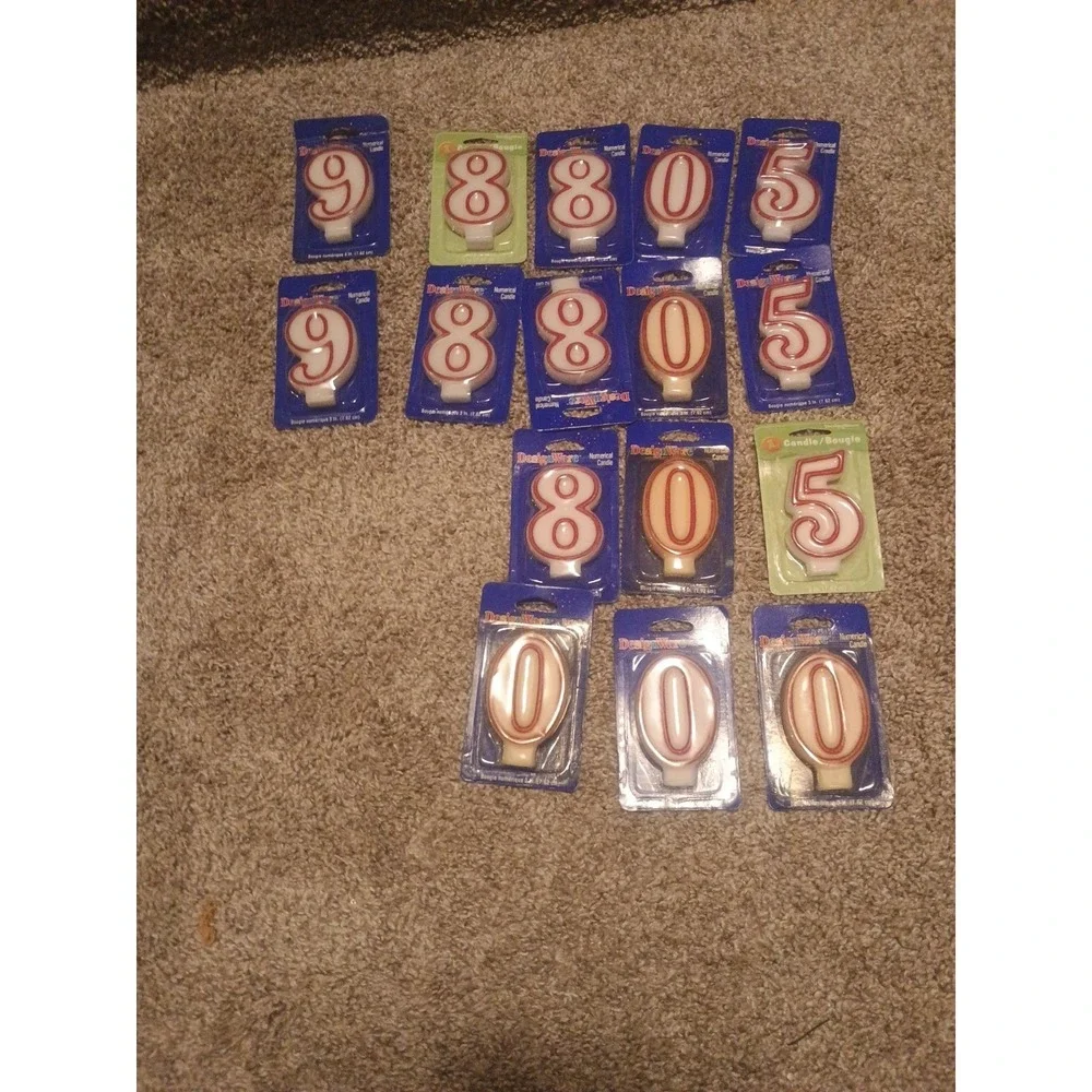 Lot Of 14 Birthday Candles In Various Numbers